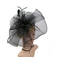 thumbnail image 3 of MRULIC headbands for women Fascinator Hat Flower Feather Mesh Kentucky Derby Tea Party Hairband for Women Black + One size, 3 of 9