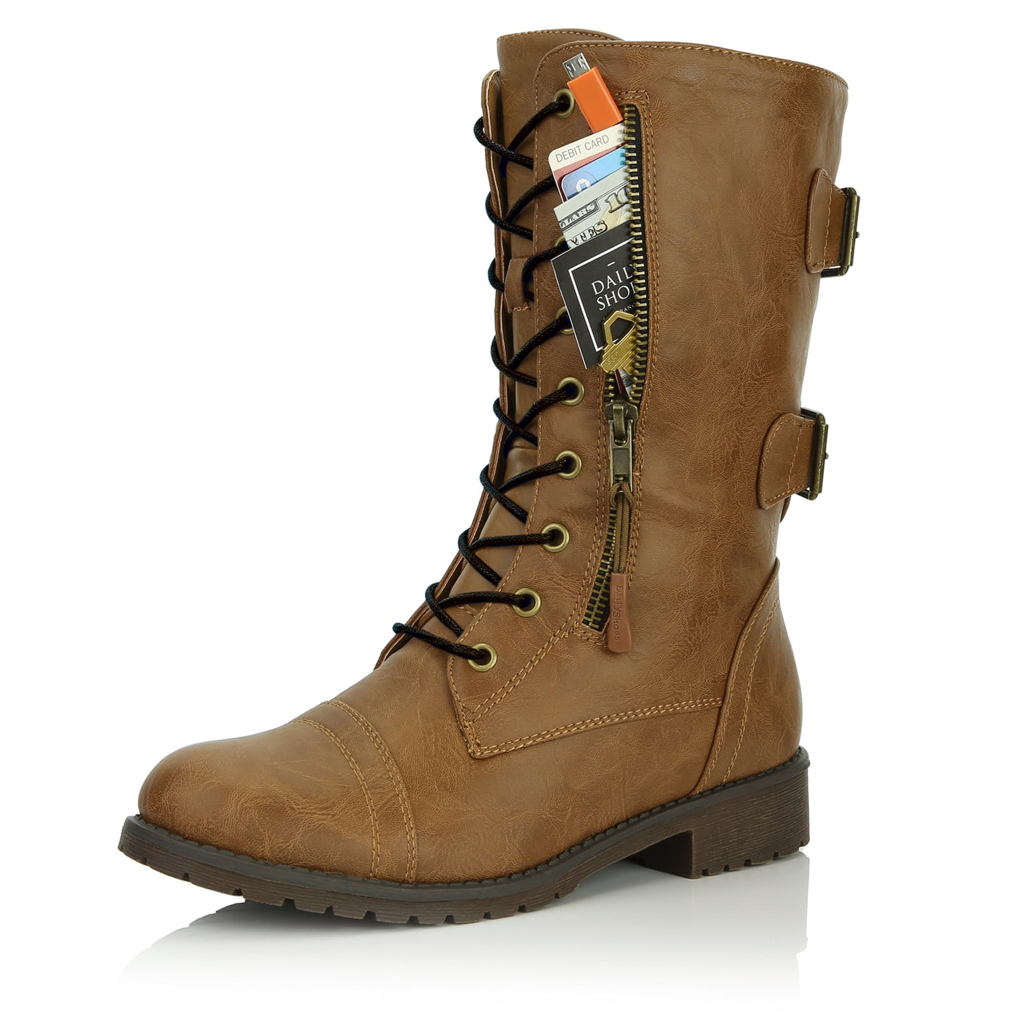 knee high combat boots wide calf