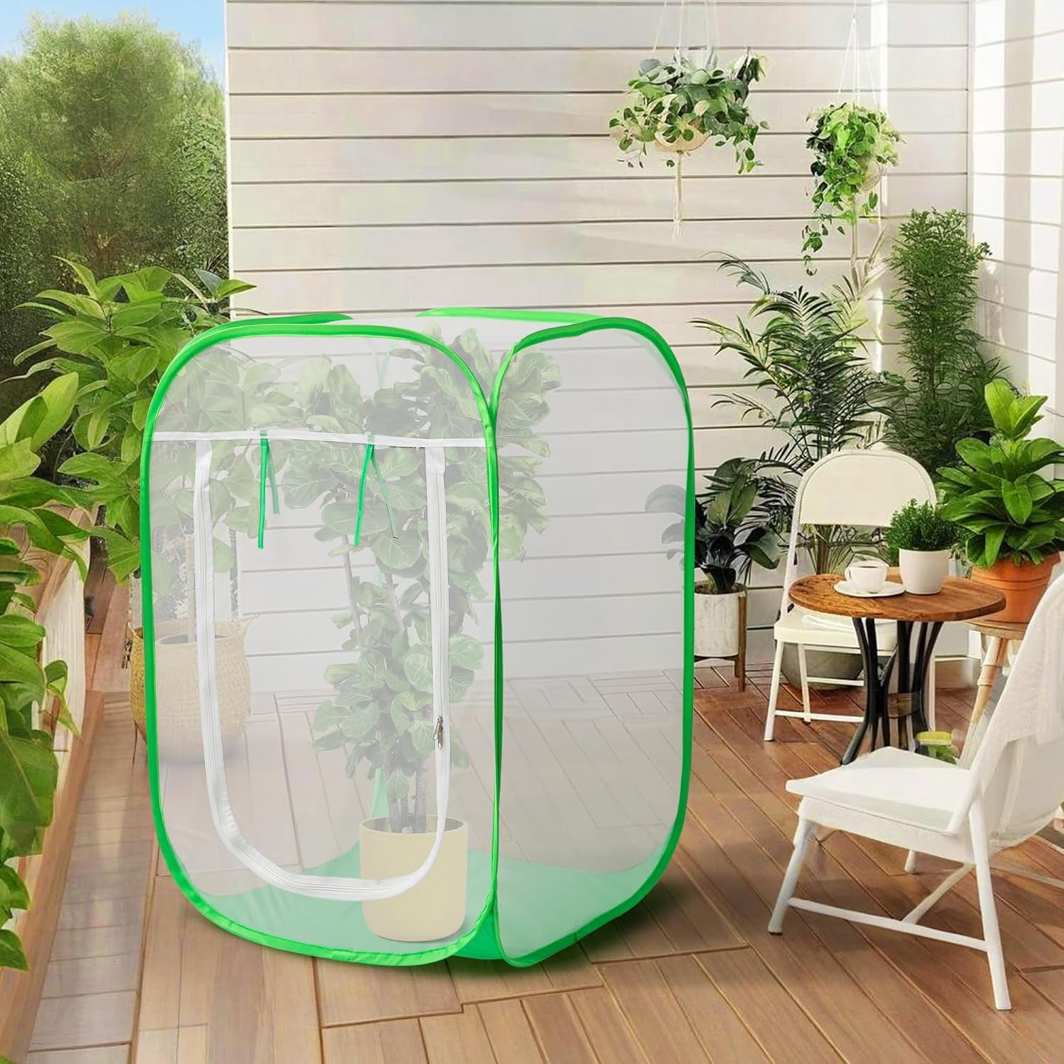 36" Tall Pop-Up Mesh Plant Cover Tent - 24x24x36 Inch, Bird & Pest Protection For Vegetables & Potted Plants