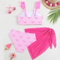 thumbnail image 4 of MEZZALL Children Swimsuit Girls Swimwear Two Piece Bow Print Camisole Tankini With Mesh Skirt For Beach Cozy Summer Beachwear, 4 of 8