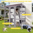 thumbnail image 6 of Aivituvin Catio Large Cat House Outdoor Walk in Outdoor Cat Enclosure Indoor Cage Kitty Condo Playpen with Door, Platform, Scratch Post, Hammock - 70", 6 of 11