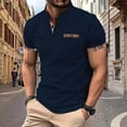 thumbnail image 2 of Dagegui Navy Short Sleeve T Shirts for Men Trendy Dress Work Shirt Patchwork Button Down Pullover Tops Summer Business Tees L, 2 of 5