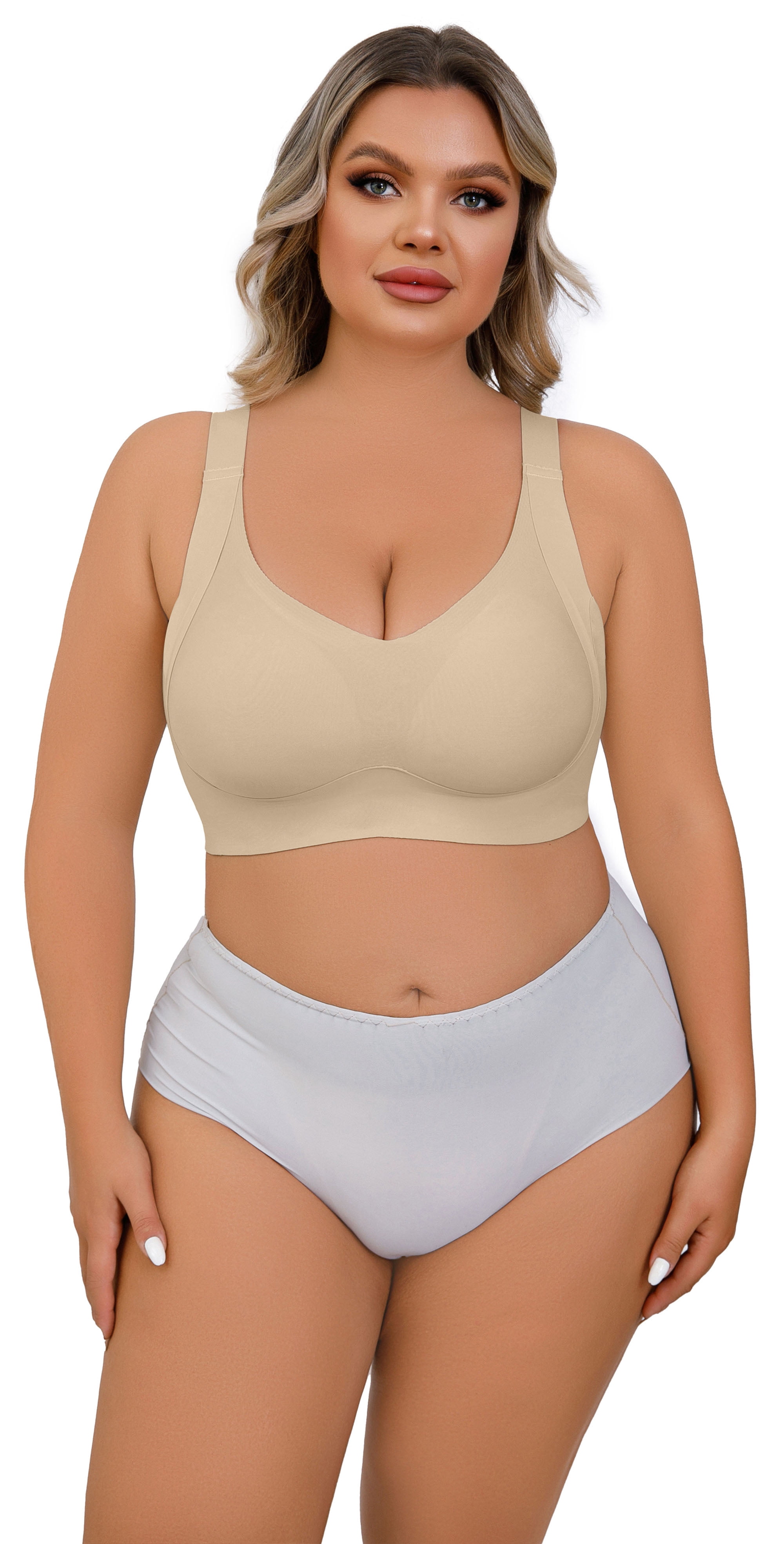 Daystry Plus Size Everyday Bras for Women Full Coverage Soft Sleep Wirefree Bras New Upgrade