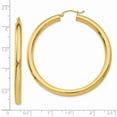 thumbnail image 3 of 10K Yellow Gold Polished 4mm x 50mm Tube Hoop Earrings, 3 of 6