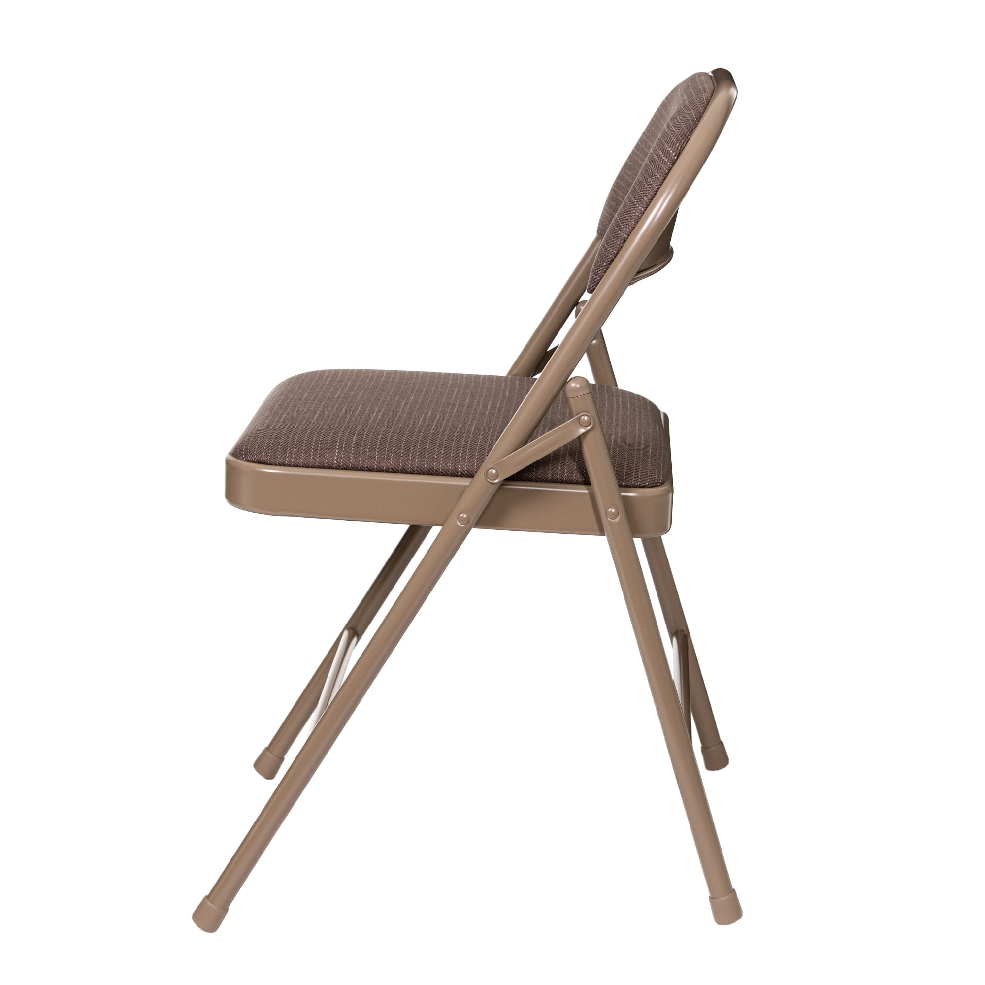 Hampden Furnishings Bernadine Collection Basics Fabric Folding Chair, Brown, Pack of 4