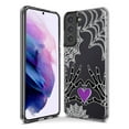thumbnail image 3 of MUNDAZE Samsung Galaxy S21 FE Shockproof Clear Hybrid Protective Phone Case Halloween Skeleton Heart Hands Spooky Spider Web Cover, 3 of 5
