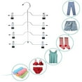 thumbnail image 2 of Pants Hangers with Clips,Space Saving Hanging Closet Organizer,4 Tiers Skirt Hangers,Closet Organizer-Clothes Hangers,College Dorm,Apartment Essentials for Closet Bottom,Black,13x14.96",0.13",0.15", 2 of 9