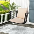 thumbnail image 4 of Gymax Outdoor Metal Porch Swing Single Person Hanging Seat w/ Woven Rattan Backrest Porch Backyard, 4 of 10