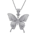thumbnail image 3 of Collar de Hip Colgante de Mariposa Chapado en dieciocho , Colgante de Navidad de Circonio , Collar de Gargantilla de Navidad, Jo Plata, 3 of 9