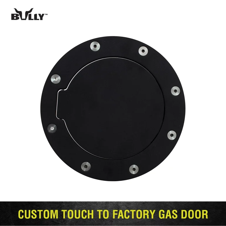 Cobra-Tek Black Stainless Steel Fuel Door Cover For 2014-2018 Chevy Impala - Easy No-Drill Installation