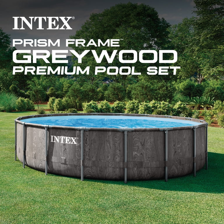 Intex Prism Frame 18 ft Diameter 48 in Depth Above Ground Pool Set