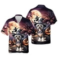 thumbnail image 3 of Spooky Halloween Night Witch Chinese Crested Glowing Pumpkins Hawaiian Shirt Breathable Summer Unisex Merch Dog Lover - 12015, 3 of 6