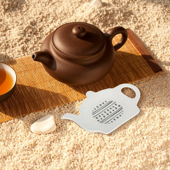 Mobutofu Desktop Tea Tray Beige Ceramic Tea Bag Holder 1Set