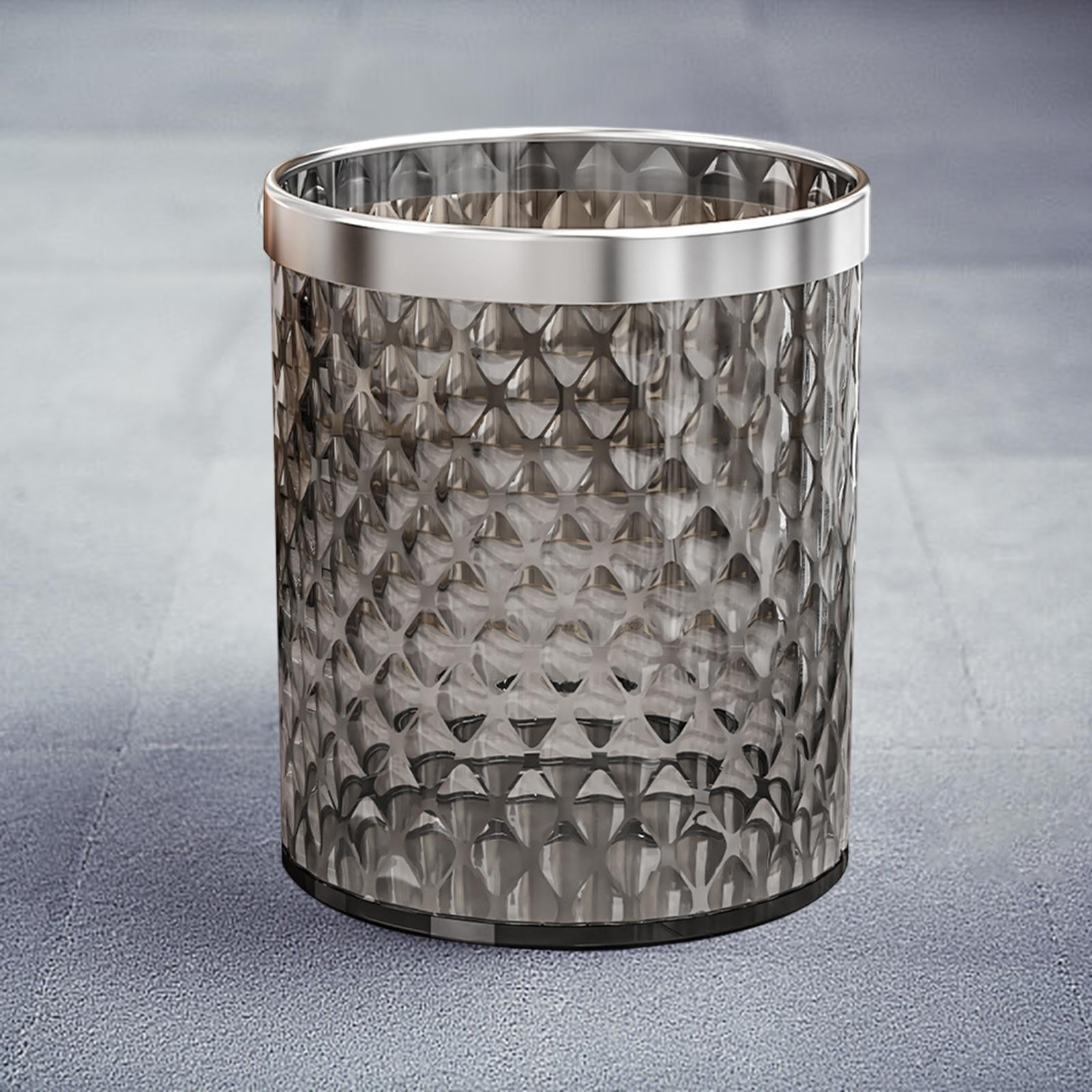Fancyes Stylish Bathroom Trash Can 16 L Garbage Basket Paper Basket Waste Bin Household Trash Bin Garbage Container for Bathroom Home Gray