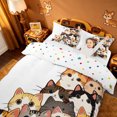 thumbnail image 3 of meiyoeat Hello Cat Bedding,Cute Print Duvet Cover Full For Girl,Reversible,3pcs,1 Duvet Cover and 2 Pillowcases, 3 of 6