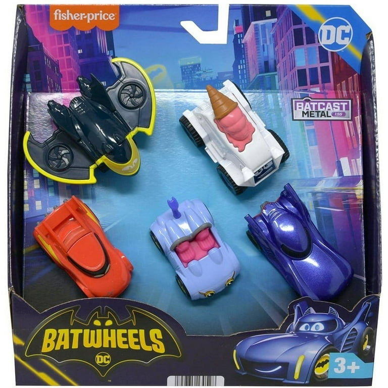 Fisher-Price DC Batcast Metal Diecast Car Set, 1:55 Scale
