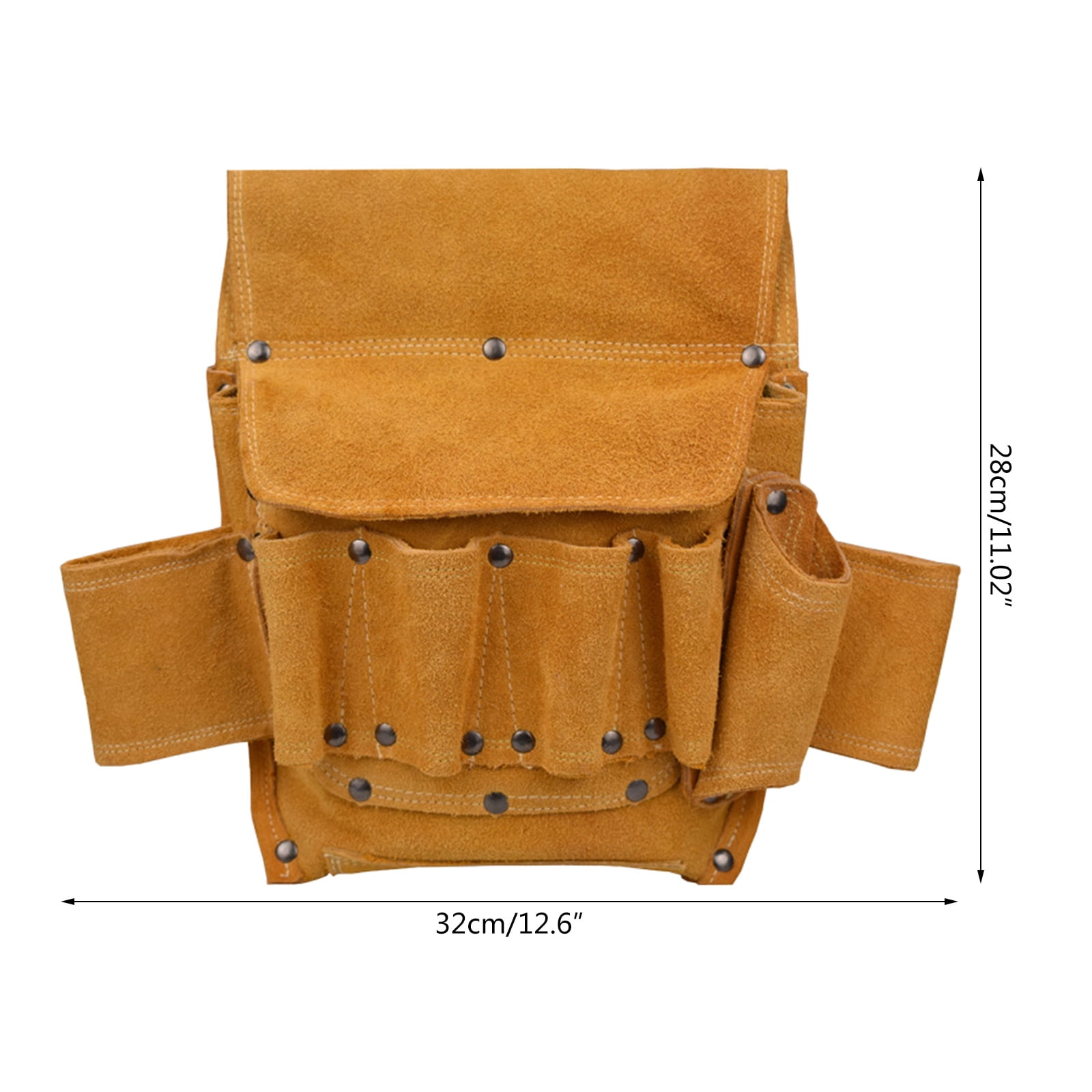 Yokua Tool Pocket Pouch Belt Tool Bag Thickened Tool Waist Bag Cowhide Storage Pouch