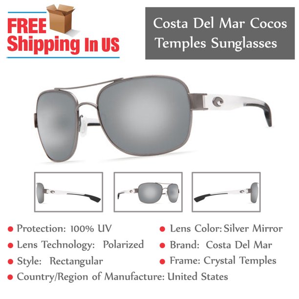 Costa Del Mar Costa Del Mar Cocos Gunmetal With Crystal Temples