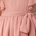 thumbnail image 4 of Bobifish Toddler Girls Bridesmaid Dress Summer Solid Ruffle Sleeve Long Flowy Tiered Dress Children Girls Formal Party Dresss, 4 of 6