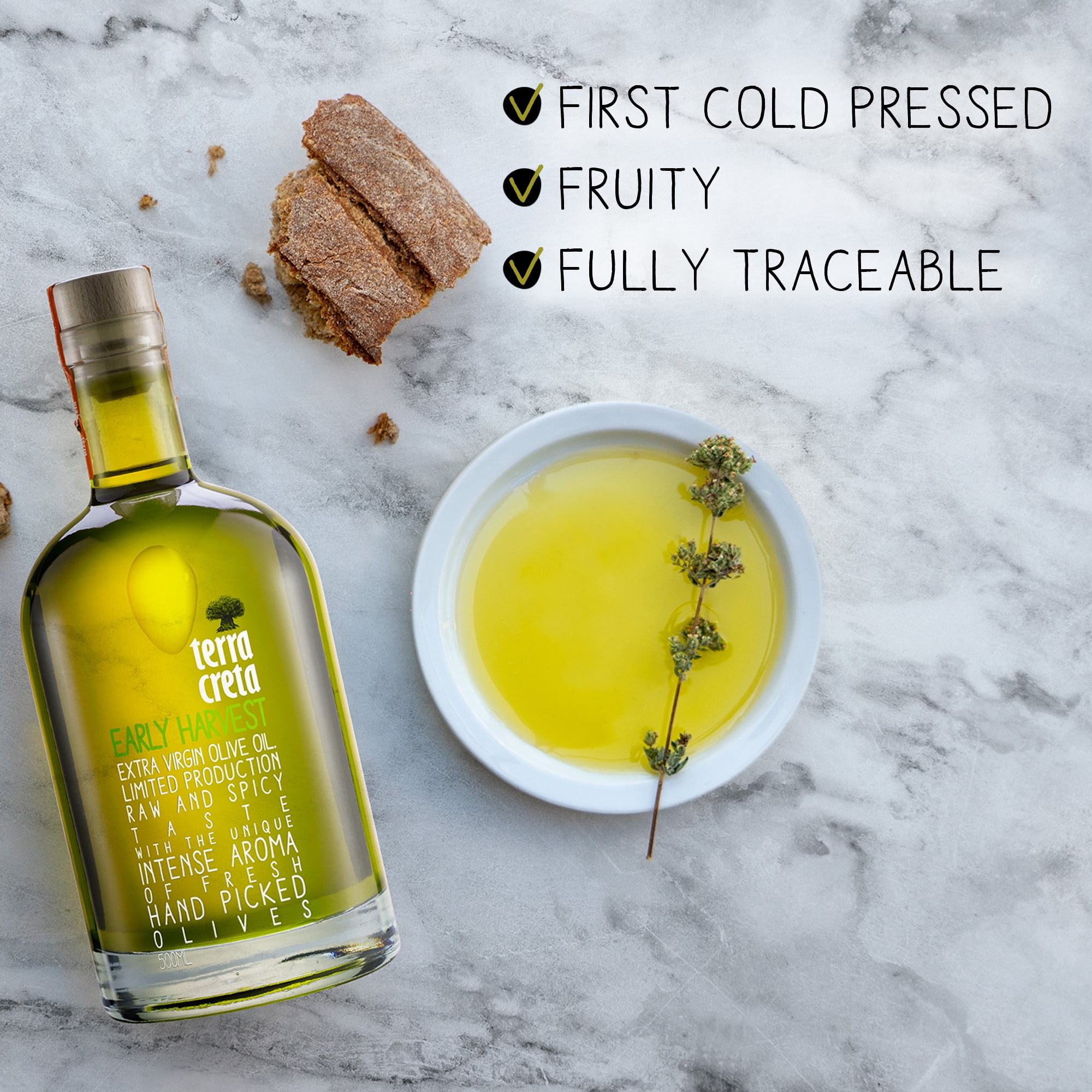 Terra Creta Early Harvest Extra Virgin Olive Oil 16.9floz