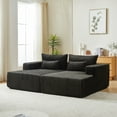 thumbnail image 4 of 87" Oversized Plush Sectional Chaise, No Assembly Reclining Sleeper Sofa, 4 of 6
