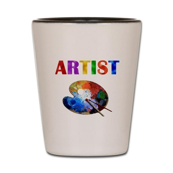 CafePress - Artist - White/Black Shot Glass, Unique and Funny Shot Glass
