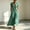 Green, variant on Womens 100% Cotton Short Sleeve V-Neck Asymmetrical Button Down Maxi Dress With Pockets, Loose Flowy Casual Long Dress, Soft Breathable Summer Beach Vacation Dress For Women Green Size L