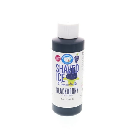 Blackberry Shaved Ice and Snow Cone Unsweetened Flavor Concentrate 4 Fl Oz Size (must add sugar and water)