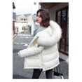 thumbnail image 2 of Down Coat Women,Women's Winter Coats Grey Fashion Faux Fur Hood Thicken Side Zipper Warm Quilted Coats Parka Coat Light Clothing Casual Loose Outdoor Windproof Parka Jacket, 2 of 4