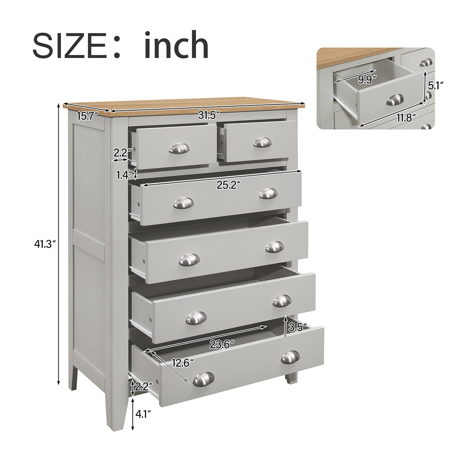 Kadyn 3 Pieces Country Gray with Oak Top Bedroom Sets, Queen Wood Bed with Headboard, Modern MDF Nightstand and Chest for Bedroom. Gray Kadyn 3 Pieces Country Gray with Oak Top Bedroom Sets, Queen Wood Bed with Headboard, Modern MDF Nightstand and Chest for Bedroom. Gray
