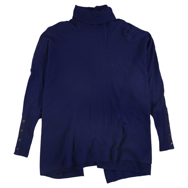 Alfani suéter de poncho de cuello alto para mujer, azul, pequeño Alfani Poncho