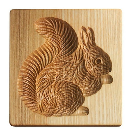 

CIQKKGG Cookie Mold Shortbread Mold Wooden Biscuit Cutter Cookie Mold Cutter Gingerbread Biscuit Shortbread Mold(Squirrel)