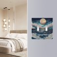 thumbnail image 4 of Yayeee Toggle Light Switch Wall Plate 2-Gang 4.56"x4.48" Decorative Outlet Cover, Rolling Waves, 4 of 7
