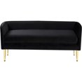 thumbnail image 3 of Pemberly Row Modern / Contemporary Black Finish Velvet Bench, 3 of 10