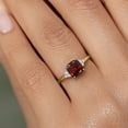 thumbnail image 4 of Gem Stone King 10K Two Tone Gold Red Garnet and White Lab Grown Diamond Engagement Ring for Women | 1.94 Cttw | Cushion 7MM | Gemstone January Birthstone | Size 5, 4 of 6
