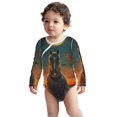 Adobk Sunset Prairie Meditating Horse Print Baby LongSleeve Bodysuit