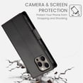 thumbnail image 7 of For IPhone 14 Pro Wallet Case Flip Card Holder,PU Leather Side Buckle Magnetic Frosted Women Men Cover,Black,For iPhone 14 Pro, 7 of 7
