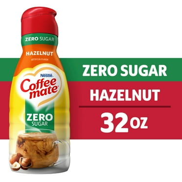 Coffee mate Hazelnut Zero Sugar Gluten Free Liquid Non-Dairy Coffee Creamer, 32 fl oz