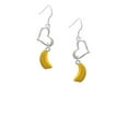thumbnail image 2 of Delight Jewelry Silvertone 3-D Yellow Enamel Bananas Open Heart French Earrings, 2 of 4