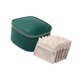 thumbnail image 4 of Estuche pequeño de para joyas, organizador de joyas de piel sintética con 6 bolsas de almacenamiento transparentes de terciopelo para collares Verde, 4 of 8