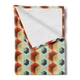 thumbnail image 2 of Geometric Soft Flannel Fleece Throw Blanket, Hexagonal Comb Pattern Abstract Rhombus Borders Modern, Cozy Plush for Indoor and Outdoor Use, 50" x 60", Orange Dark Blue, by Ambesonne, 2 of 5