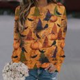 thumbnail image 1 of ICHUANYI Liquidación Moda Mujer Halloween Impreso Manga Larga Cuello Redondo Señoras Sudadera Tops Blusa ICHUANYI WER202308246203, 1 of 4