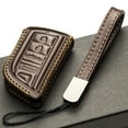 thumbnail image 5 of Vitodeco Genuine Leather Smart Key Fob Case with Leather Key Strap Compatible for Acura MDX, Acura RDX 2022 -2023 (4-Button, Brown), 5 of 6