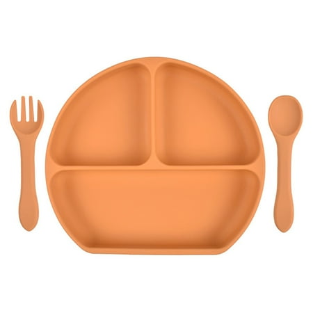 

3 Divider Suction Plates Set Toddlers Safety Silicon First Stage Lead-free Toddler Feeding Supplie Cute Shape 12 Colors