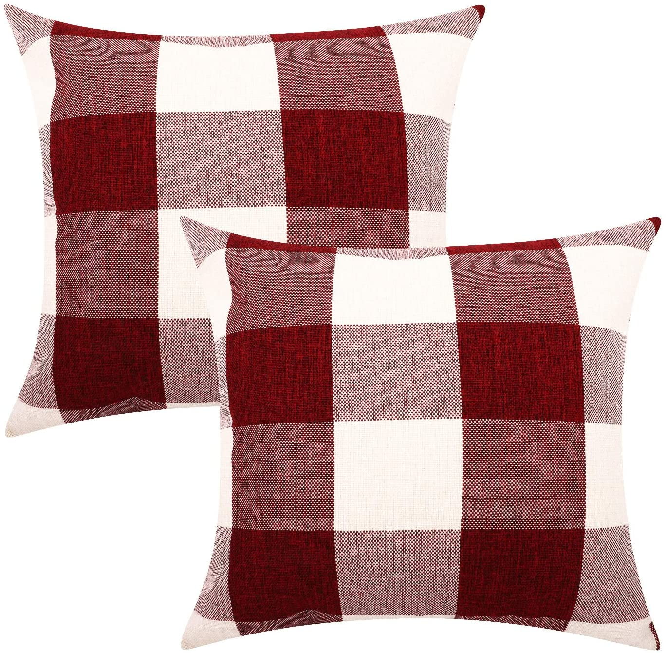 Checkered Pillow Case, 2 Pieces 45x45 Cm Breathable Throw Pillow Cover