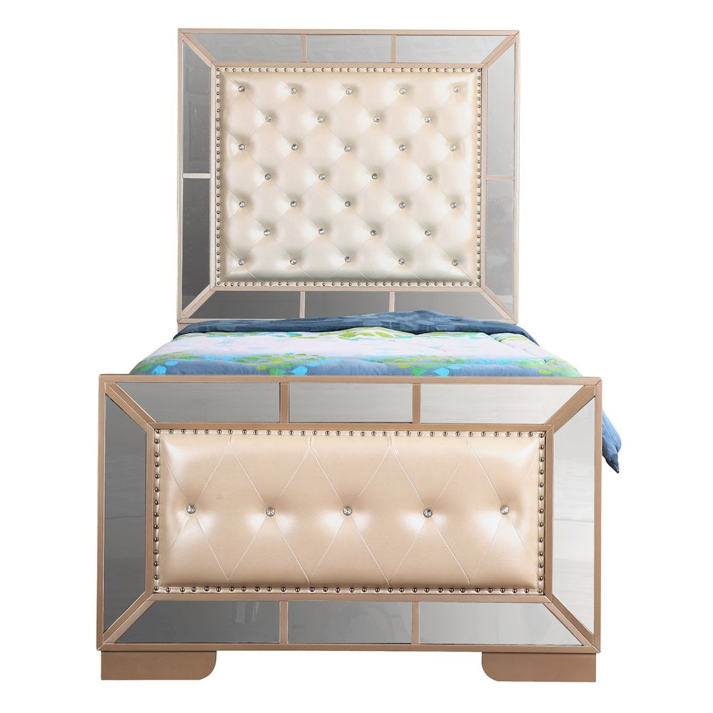 Glory Furniture Hollywood Hills Twin Bed in Pearl Color