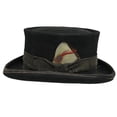 thumbnail image 5 of Mid Crown Red Top Hat Unisex Hat Steam Punk Hat Cylinder Wool Felt Top, 5 of 5