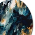 thumbnail image 3 of Designart "Marble Liquid Ink Blue and White I" Abstract Marble Round Metal Art, 3 of 5