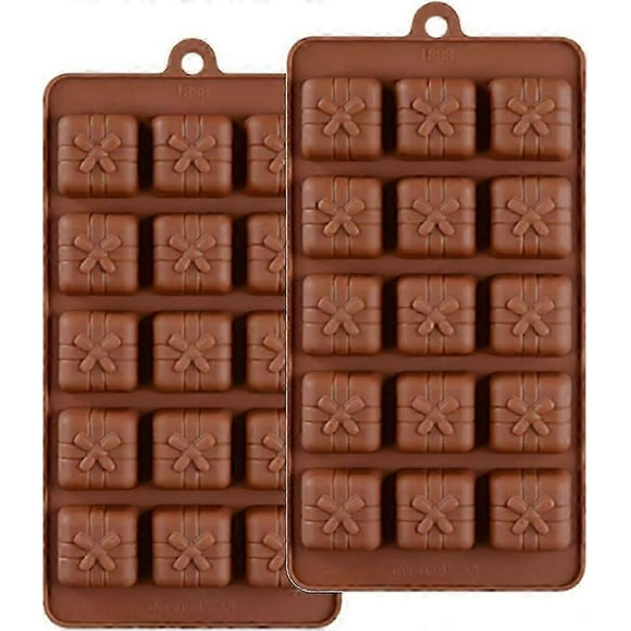 3d Silicone Chocolate Candy Molds Christmas Gift Box Present Cookies Mould Cake Decorating Bar Ice Cube Candy Baking Tray Mold Non