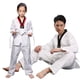 thumbnail image 3 of Uniformes de entrenamiento de Taekwondo bordados impresos de manga larga a rayas de algodón de manga corta para niños y adultos uniformes de entrenamiento de otoño e invierno, 3 of 3